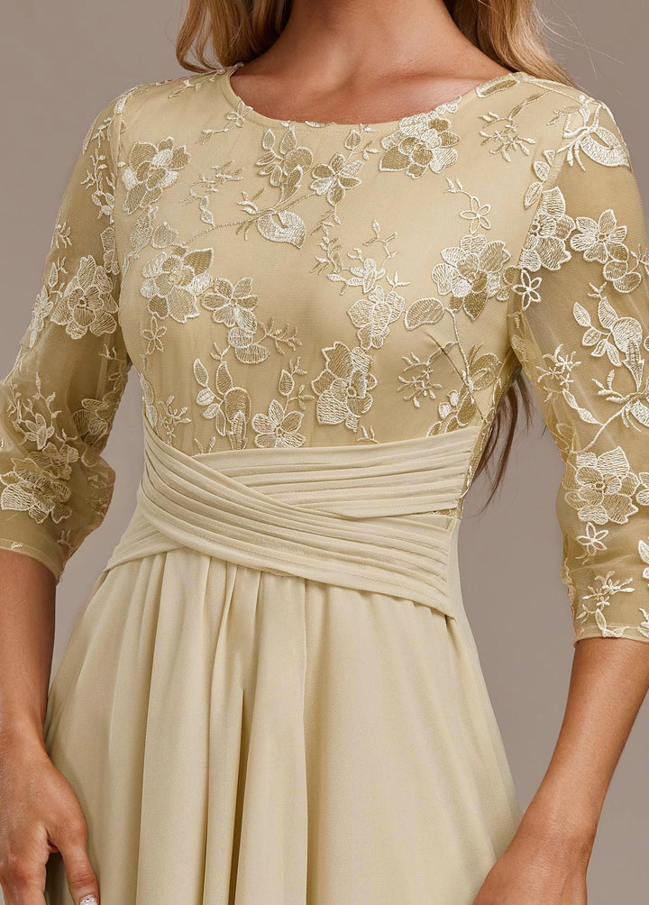 Women’s Dress | Round-Neck Midi with Embroidery
