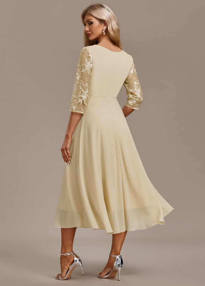 Women’s Dress | Round-Neck Midi with Embroidery