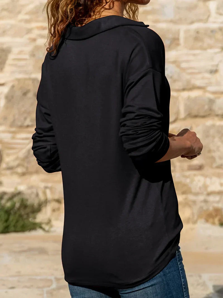Women's Sweater | Collared Neckline Half-Zip Closure