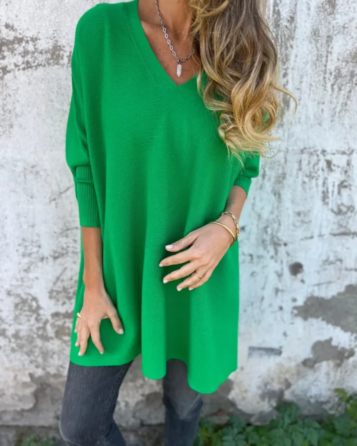 Women's Sweater | V Neckline Loose Shape Sleeve