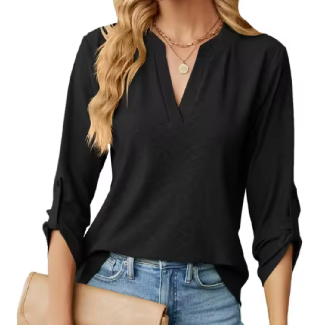 Women’s Blouse | Textured Surface V-Neck
