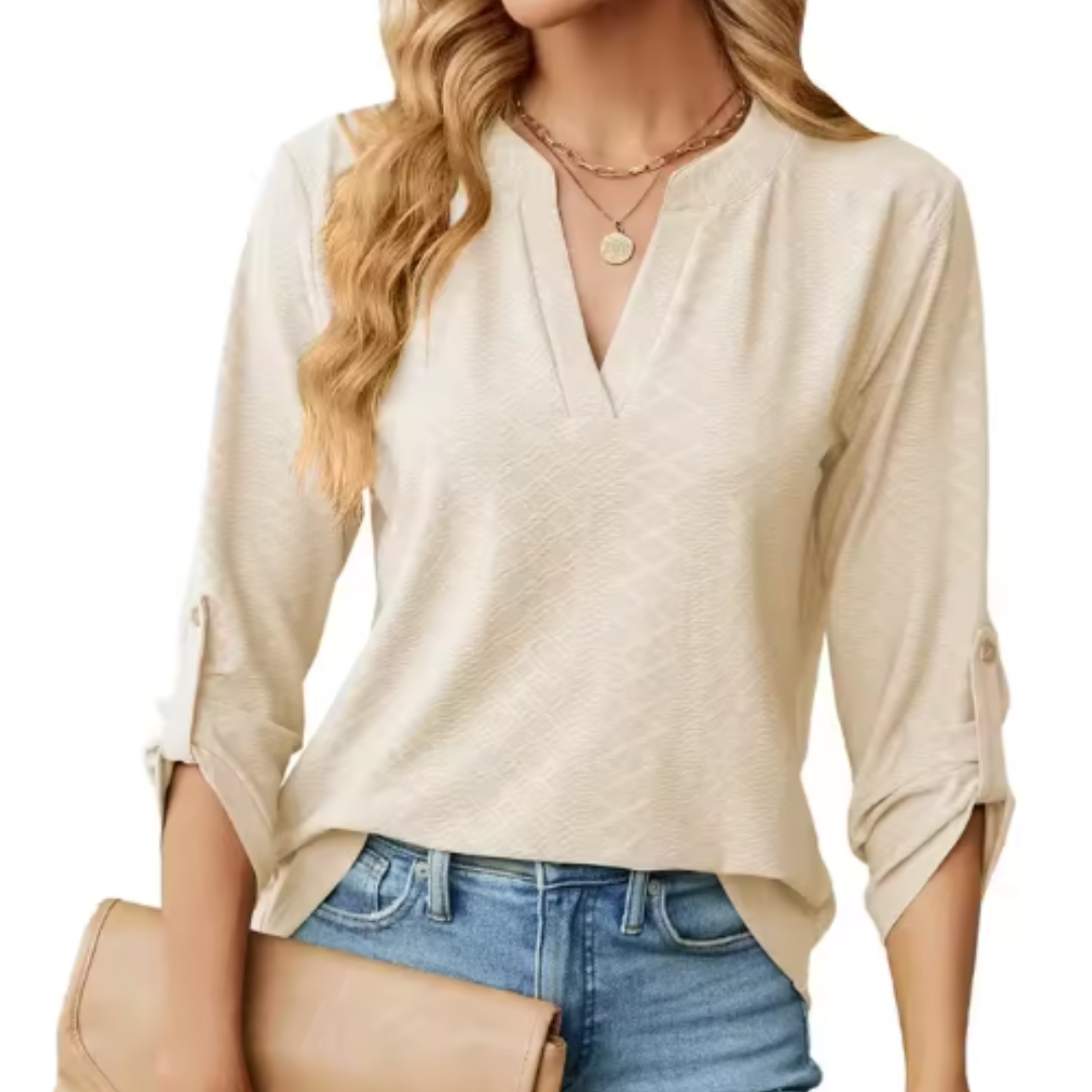 Women’s Blouse | Textured Surface V-Neck