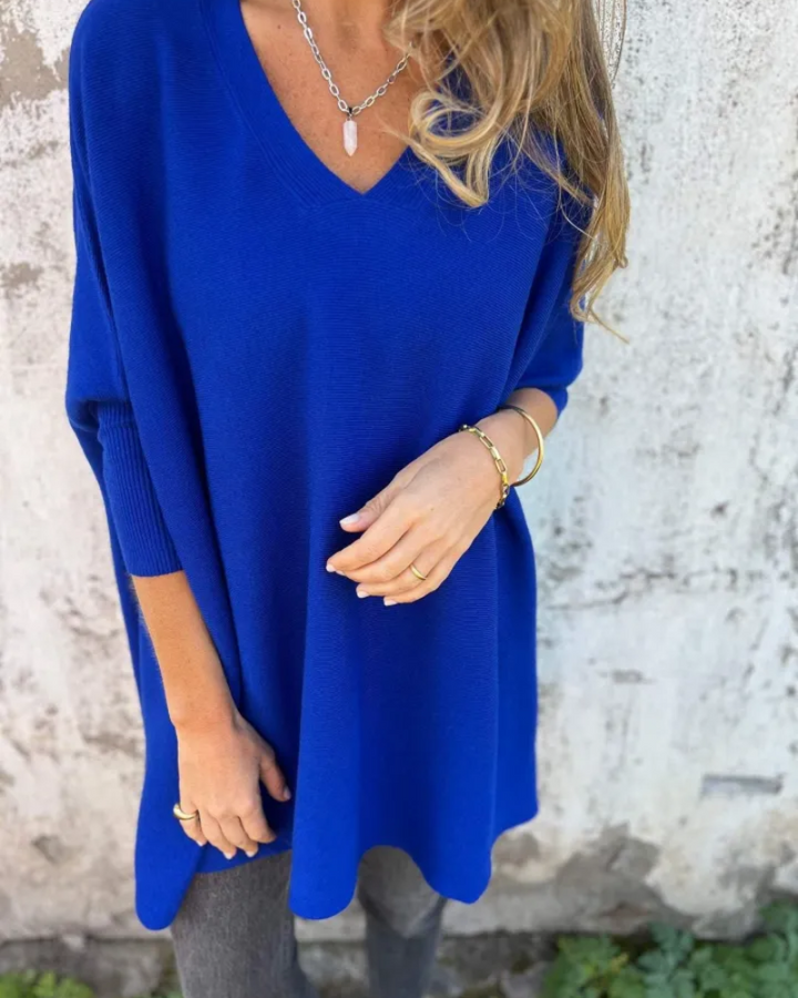 Women's Sweater | V Neckline Loose Shape Sleeve