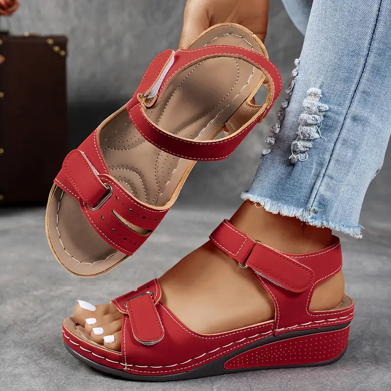 Sandals For Women | Hook And Loop Strap Platform