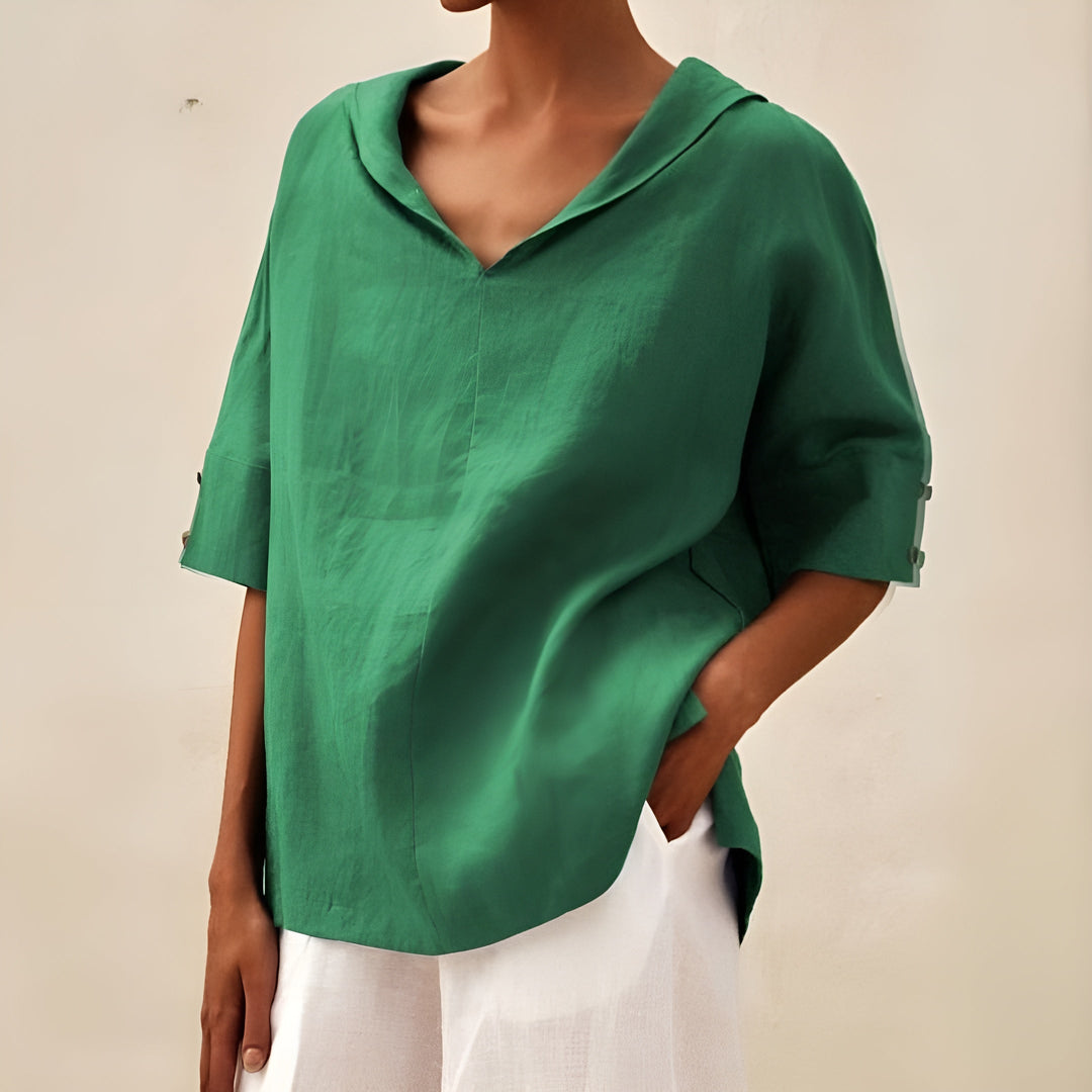 Women’s Blouse | V Neck Short Sleeve