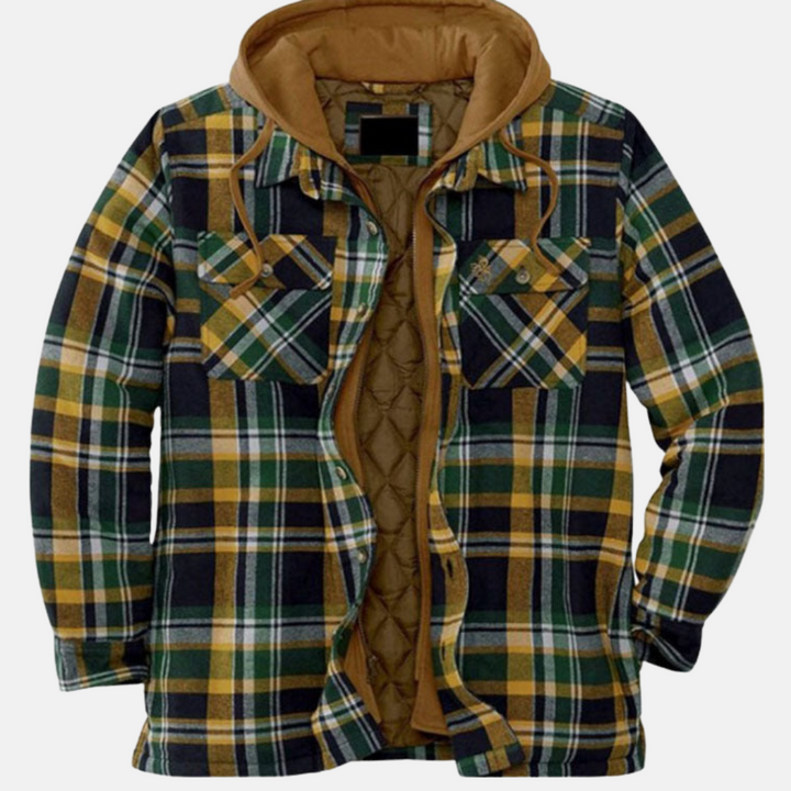 Men's Jacket | Plaid Hooded Shirt