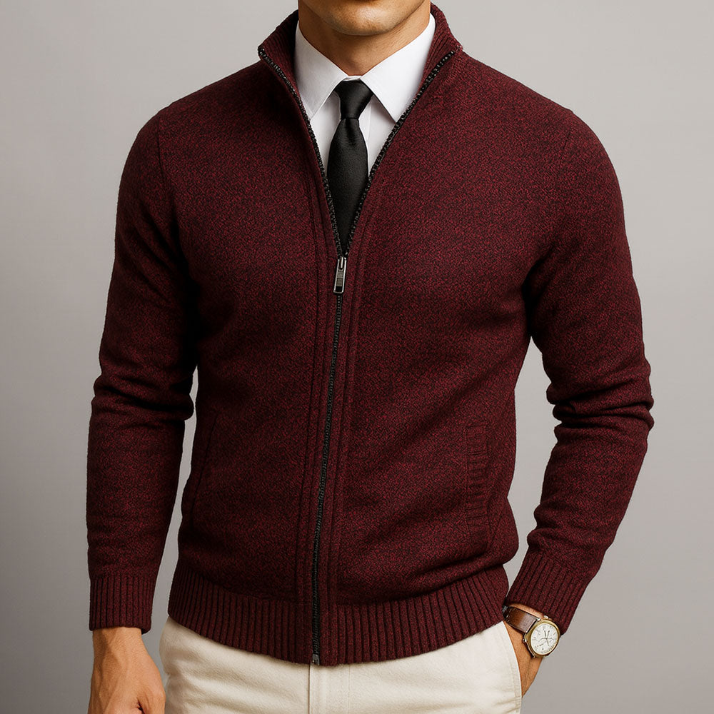 Men's Cardigan | Zip Front Long Sleeve