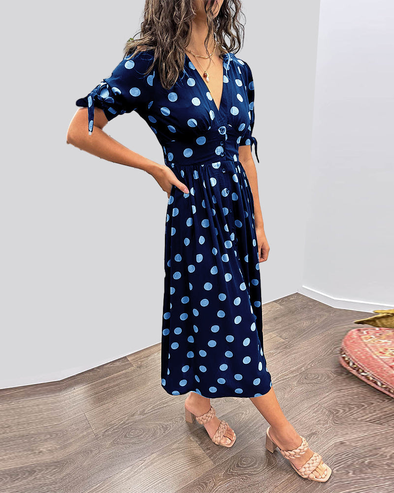 Women's Dress |  Polka Dot Print Midi