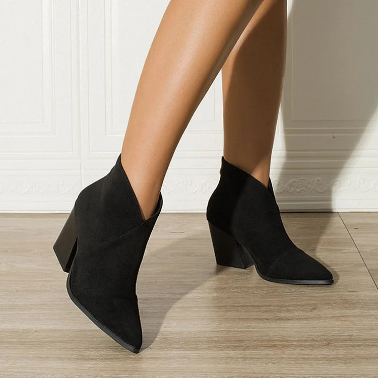 Boots for Women | Ankle Zip Block Heel