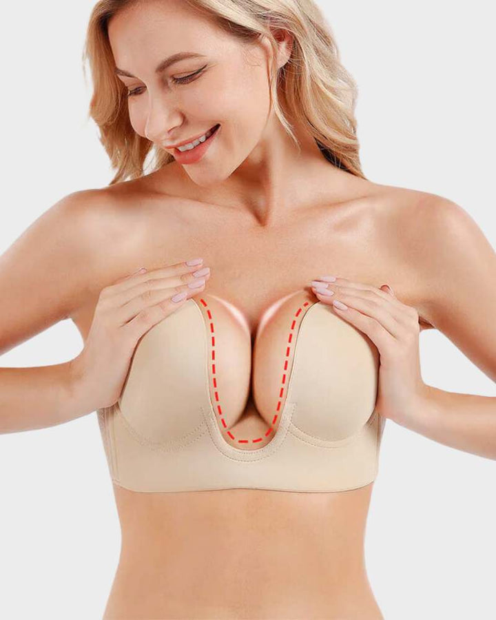 Women's Push-Up Plunge Bra | Deep Strapless
