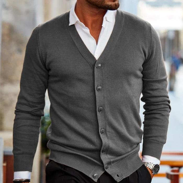 Men’s Cardigan | V Neck Button Front