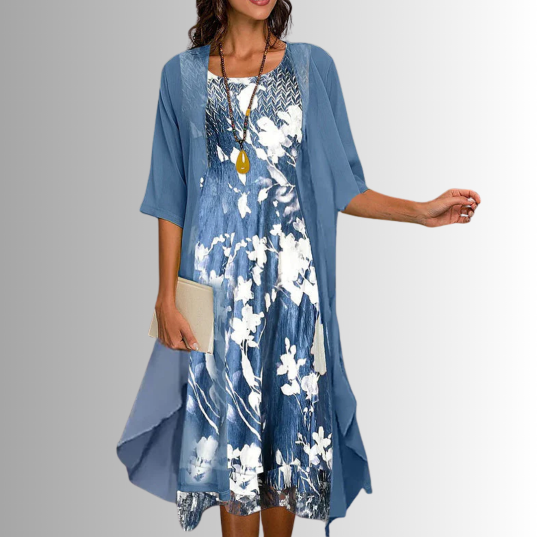 Women's Dress |  Open Front Overlay Midi