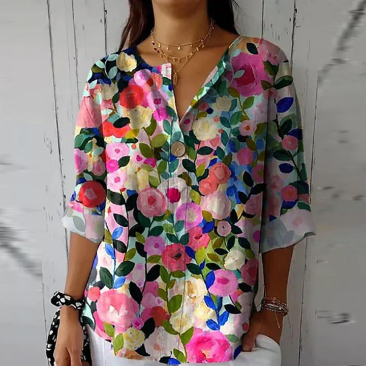 Women's Blouse | Front Closure  Floral Print Button