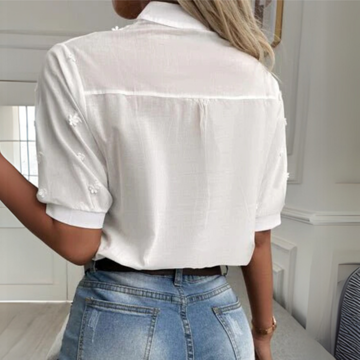 Women’s Blouse | Textured Floral Cutout