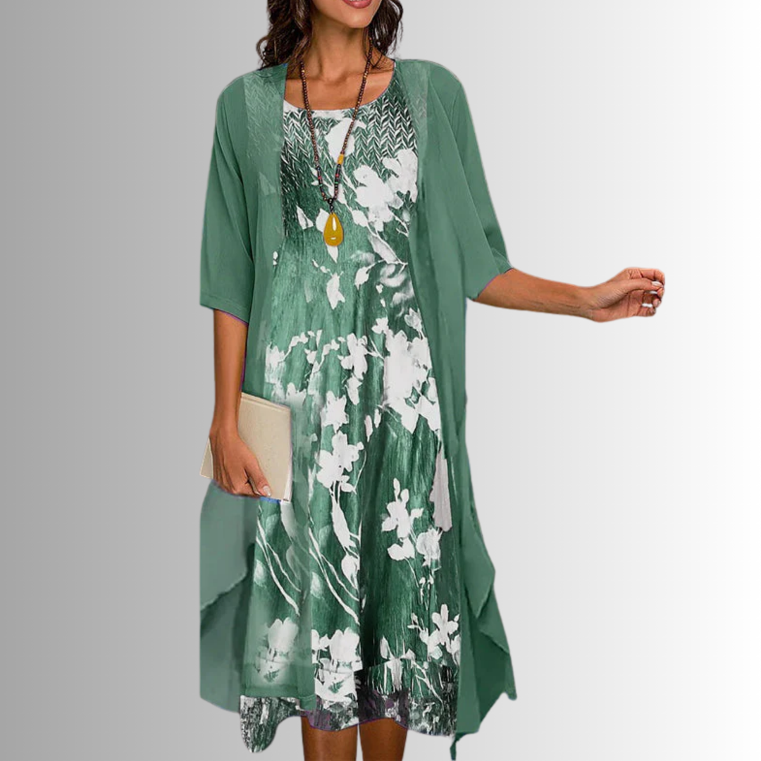 Women's Dress |  Open Front Overlay Midi