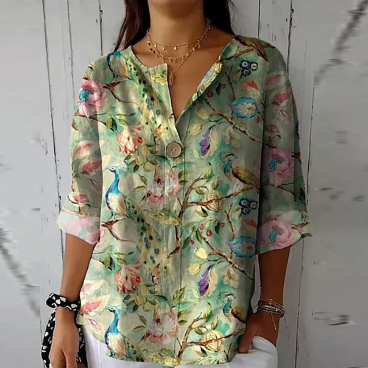 Women's Blouse | Front Closure  Floral Print Button