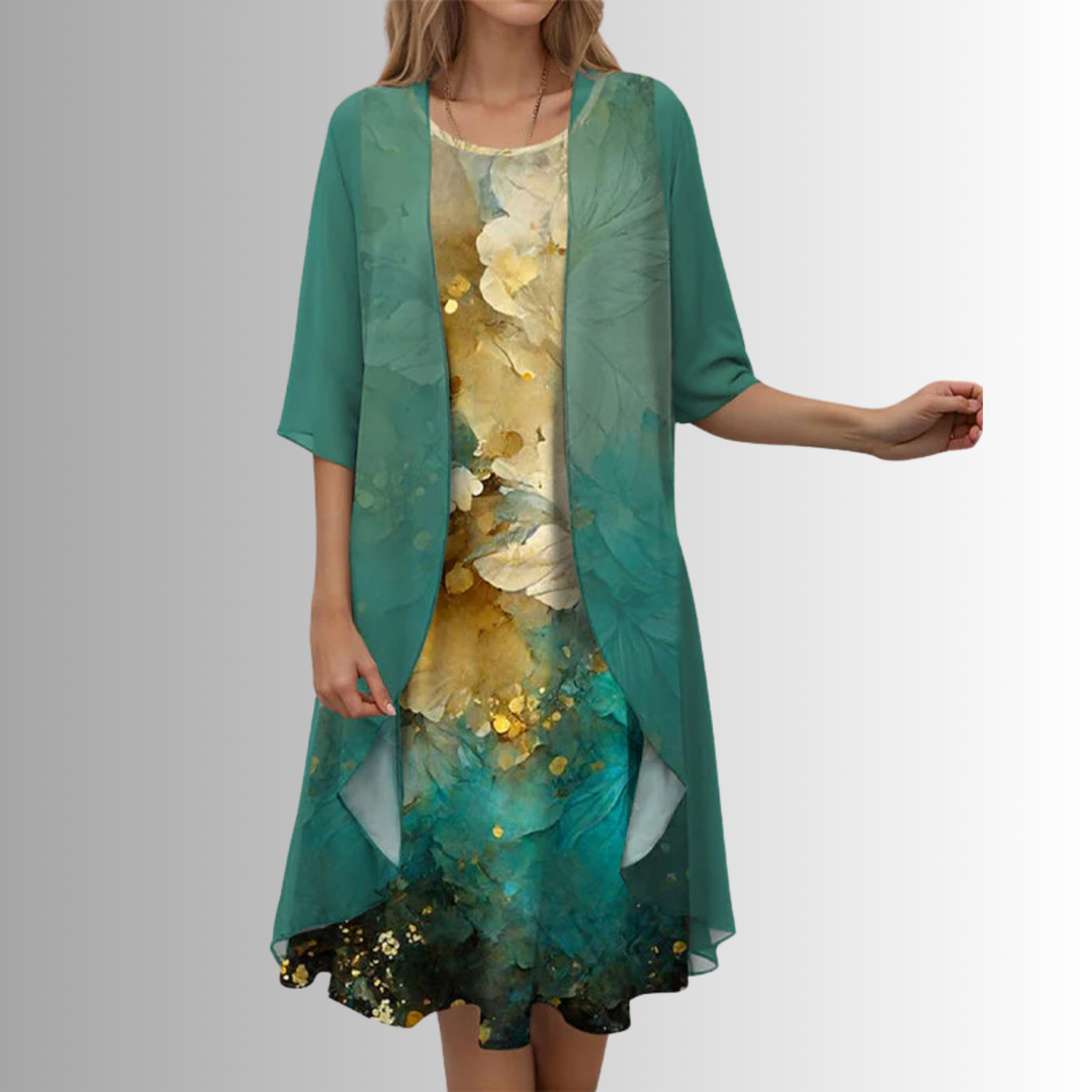Women's Dress |  Open Front Overlay Midi