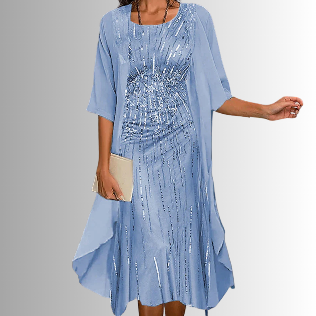 Women's Dress |  Open Front Overlay Midi