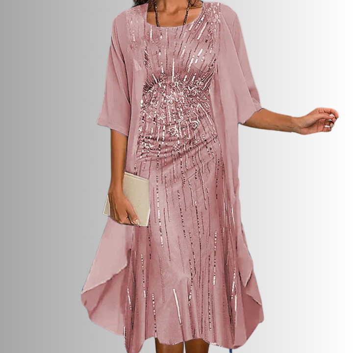 Women's Dress |  Open Front Overlay Midi