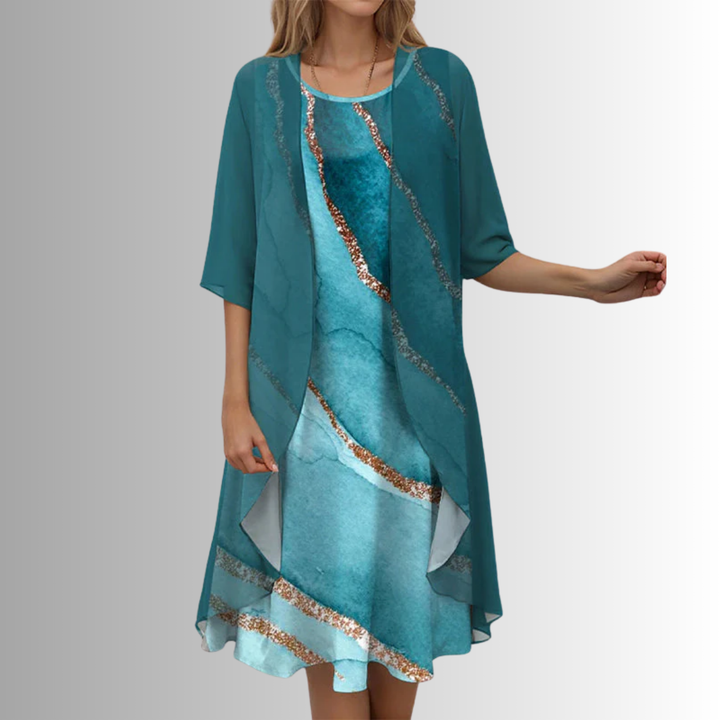 Women's Dress |  Open Front Overlay Midi