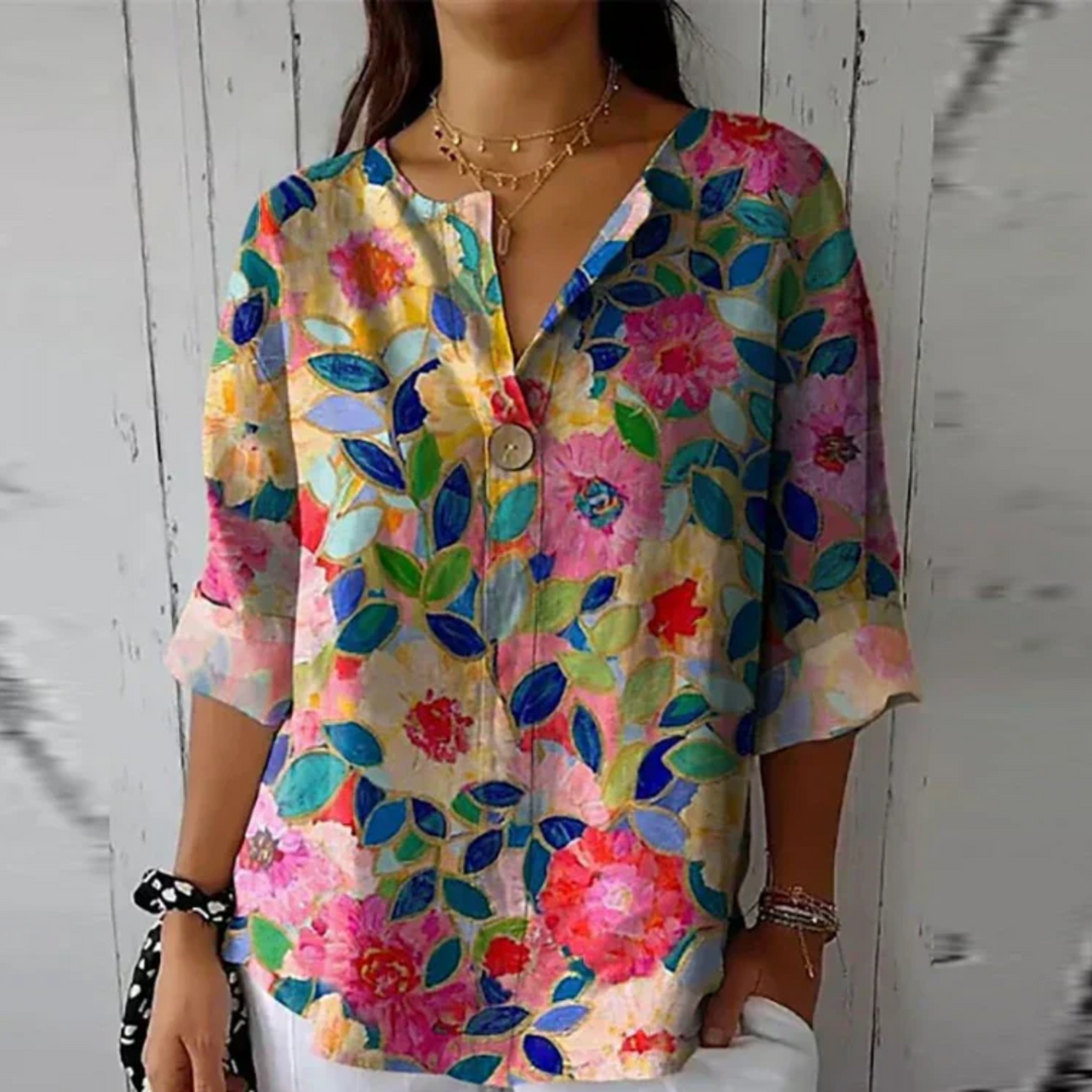Women's Blouse | Front Closure  Floral Print Button