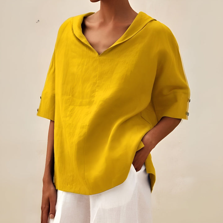 Women’s Blouse | V Neck Short Sleeve