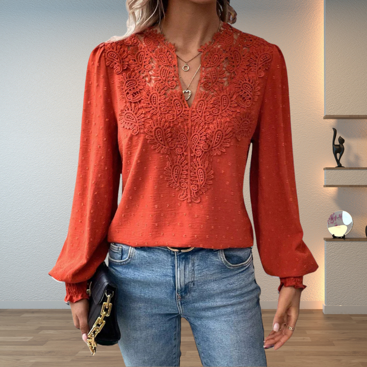 Women’s Blouse | Guipure Lace Panel