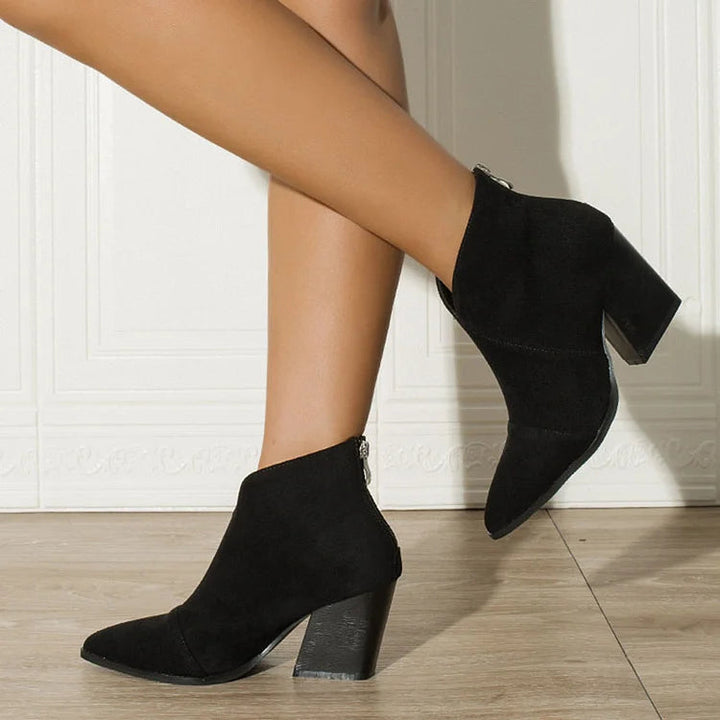 Boots for Women | Ankle Zip Block Heel