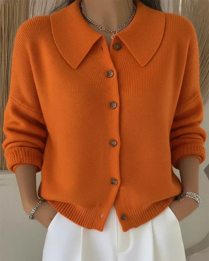 Women’s Cardigan | Structured Collar with Front Button