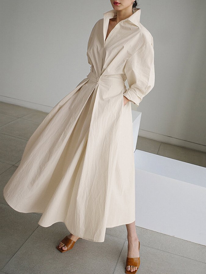 Women's Dress | Collared Button Front Maxi