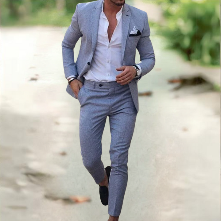 Men’s Two-Piece Suit | Buttoned Jacket and Pants