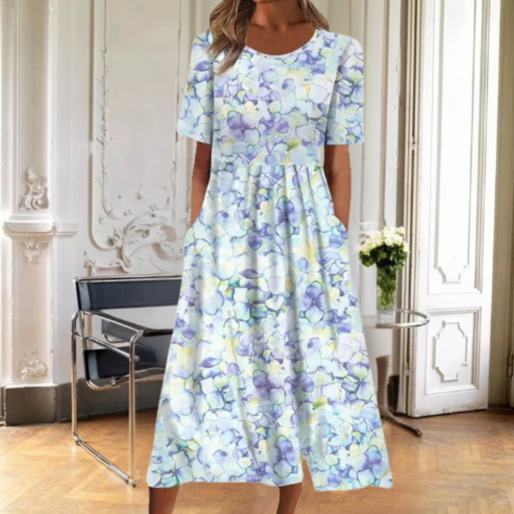 Women’s Dress | Floral Round Neck Midi