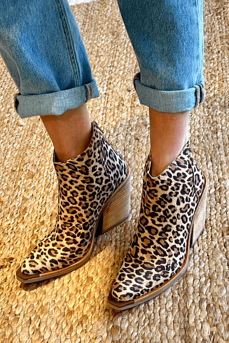 Boots for Women | Animal Print Block Heel