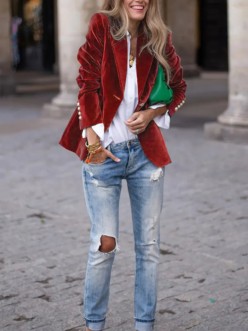 Women's Blazer | Single Button Notched Lapel
