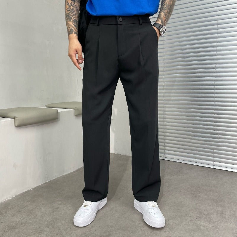 Men’s Trousers | Straight Leg Pleated Front