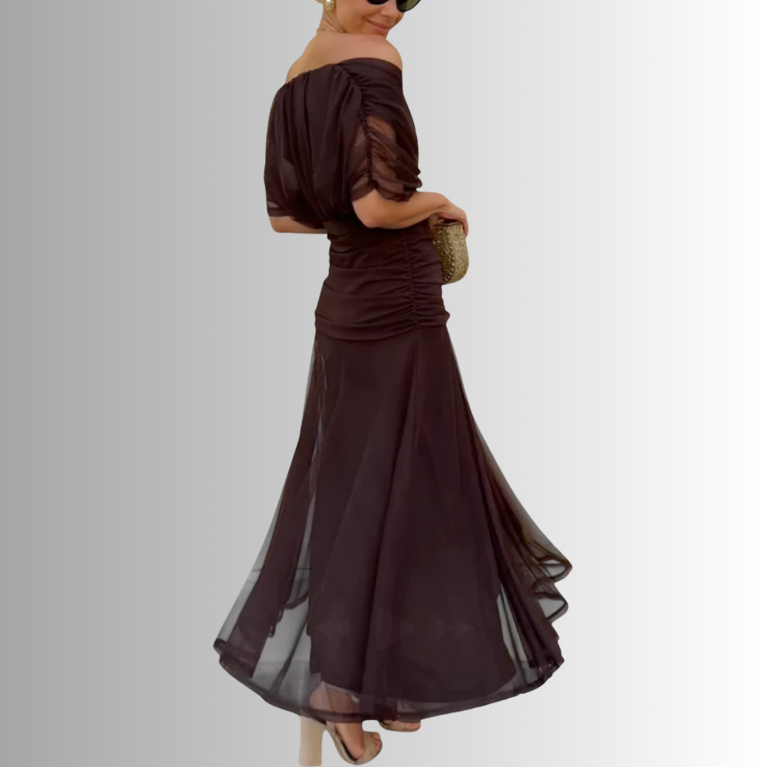 Women’s Dress |  V Neck Draped Maxi