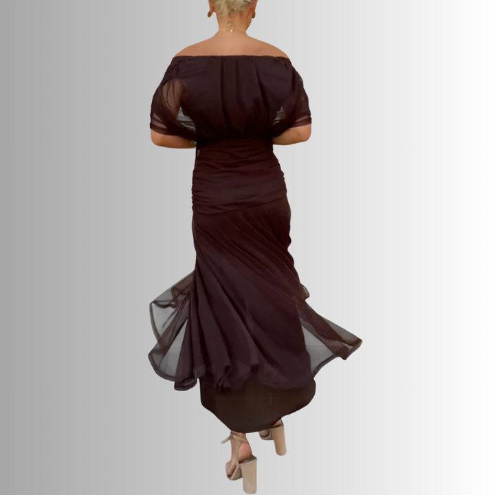 Women’s Dress |  V Neck Draped Maxi