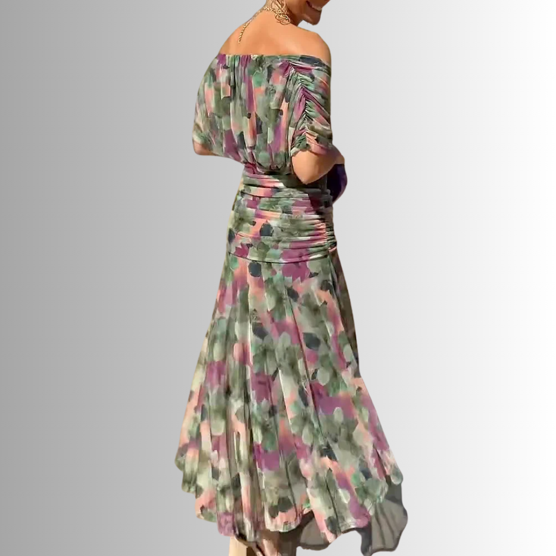 Women’s Dress |  V Neck Draped Maxi