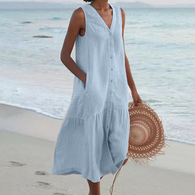 Women's Dress | Full Button Placket Midi