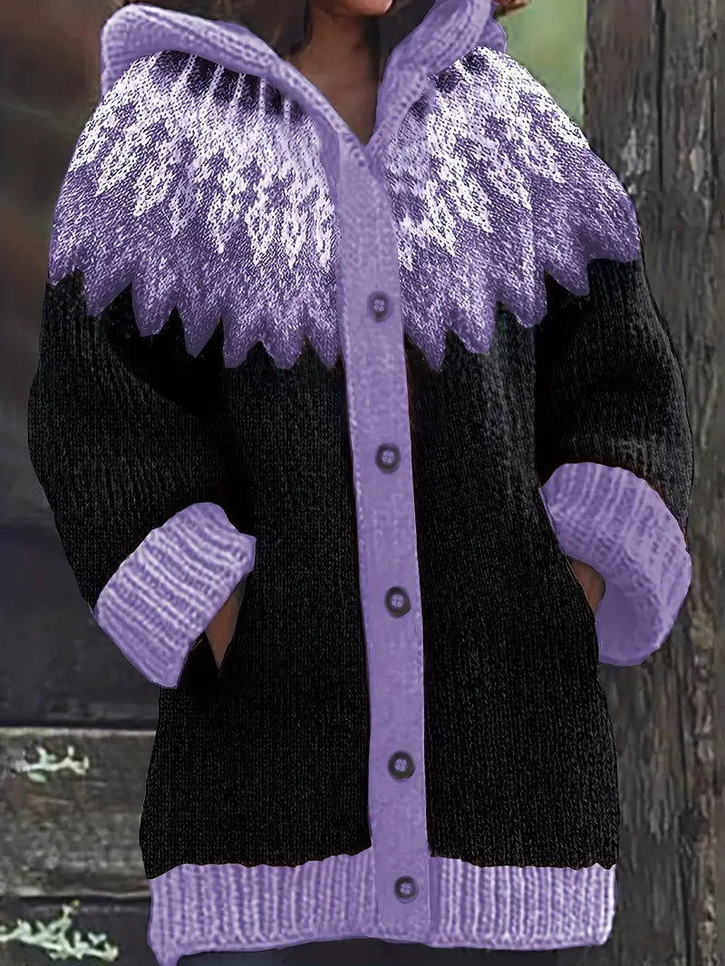 Women’s Cardigan |  Patterned Upper Section