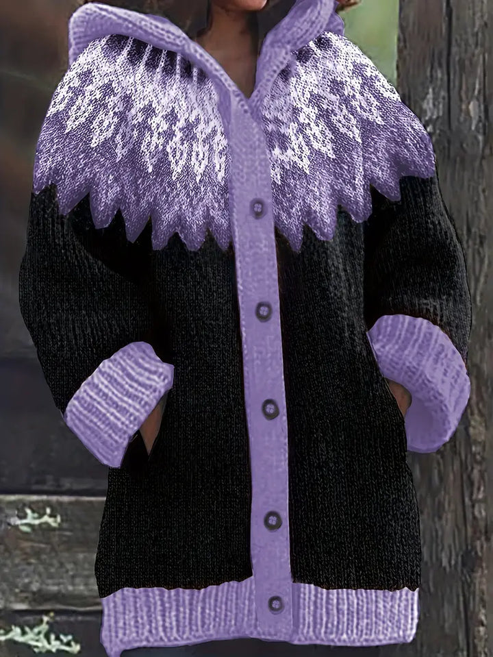 Women’s Cardigan |  Patterned Upper Section