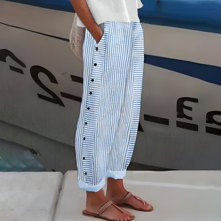 Women's Trousers | Vertical Striped Panel