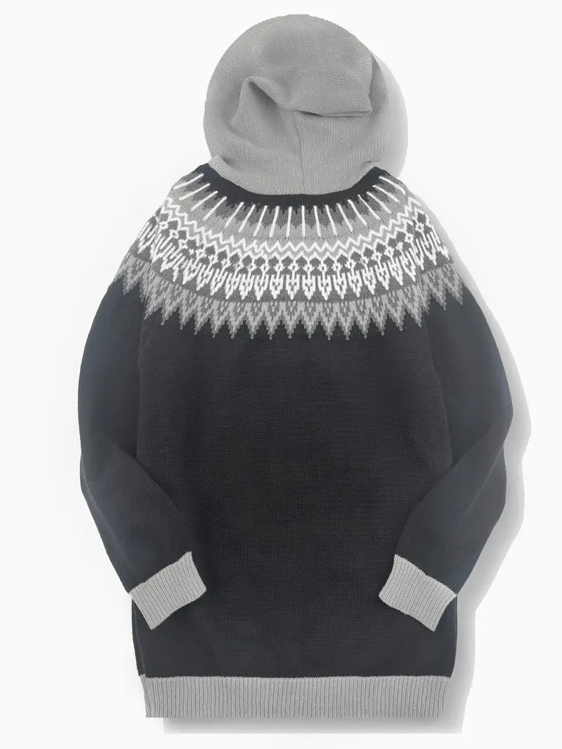 Women’s Cardigan |  Patterned Upper Section