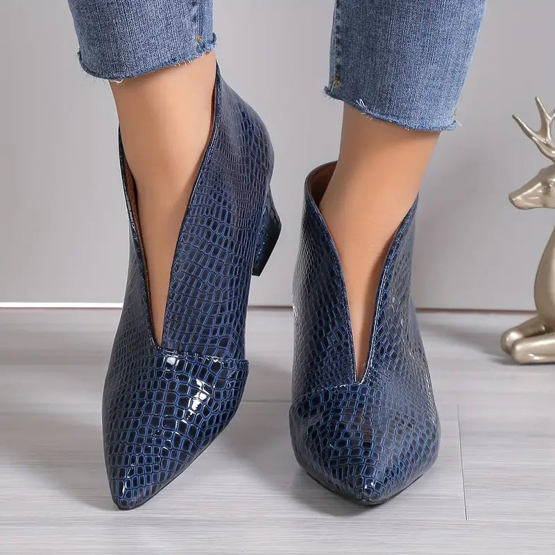 Boots for Women | Textured Upper Design Block Heel