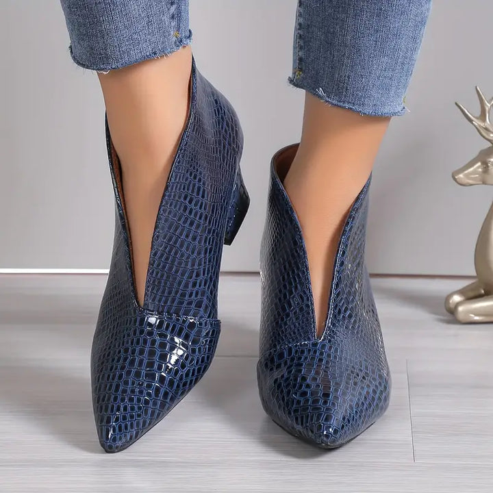 Boots for Women | Textured Upper Design Block Heel