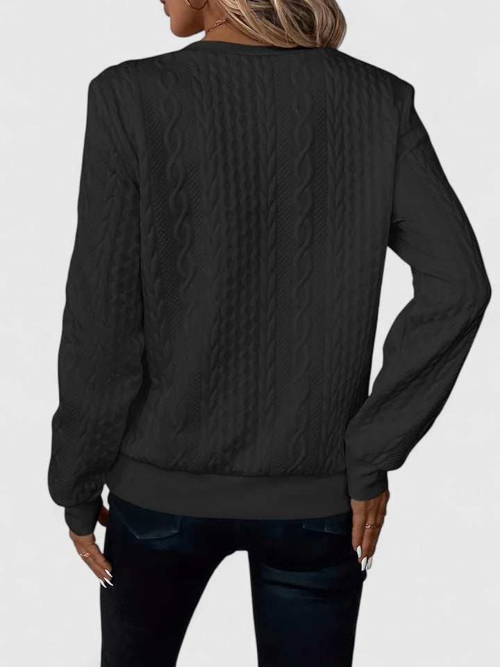 Women’s Sweater | Front Zip Cable Pattern