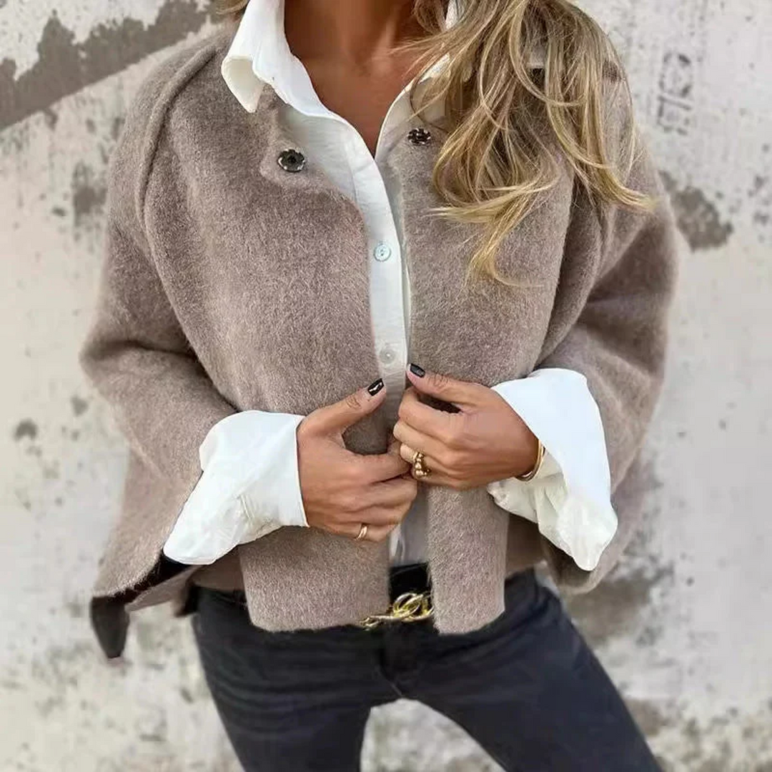 Women's Coat | Structured Collar Long Sleeves