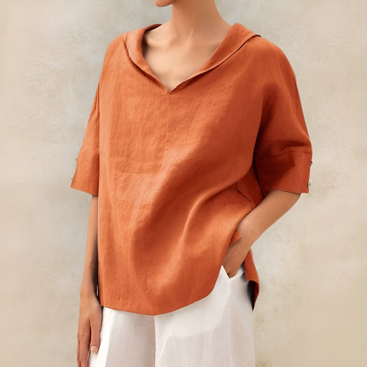 Women’s Blouse | V Neck Short Sleeve