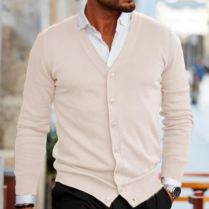 Men’s Cardigan | V Neck Button Front