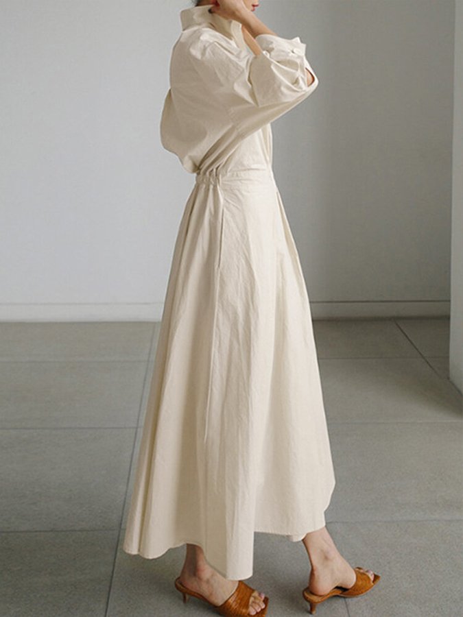 Women's Dress | Collared Button Front Maxi